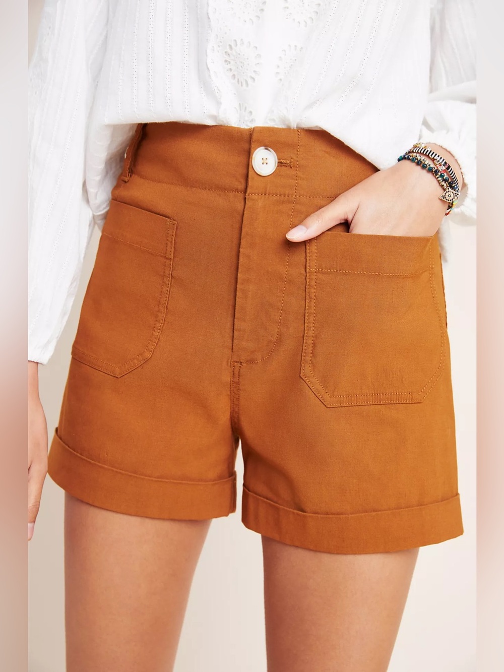 Anthropologie Megan Patch Pocket Shorts Size M